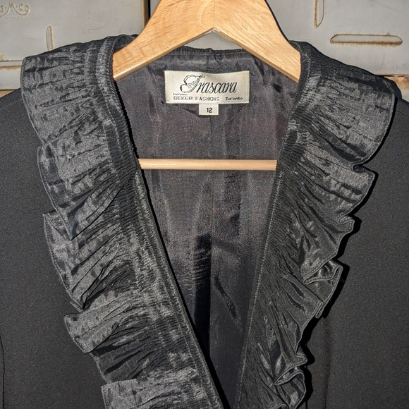 Vintage Frascara for Beker Black Ruffled Blazer - Picture 2 of 6
